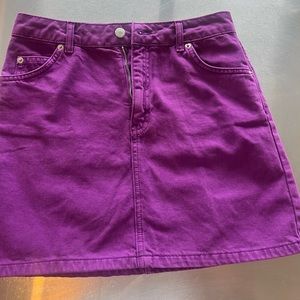 TopShop denim mini skirt purple